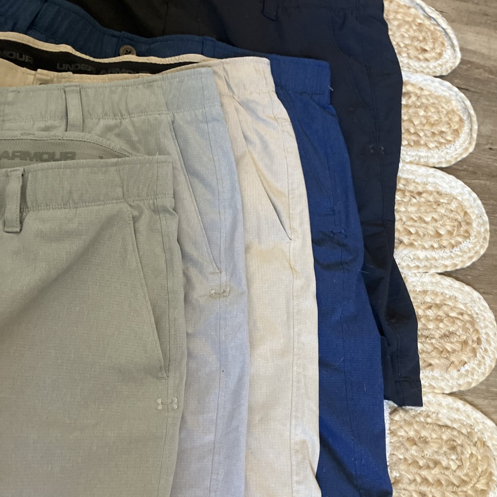 Lot of 5 Under Armour Heat Gear Polyester 10" Inseam Chino Golf Shorts Men's 40 - Picture 6 of 10